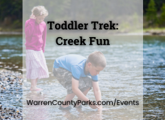girl and boy looking for things in a rocky creek
